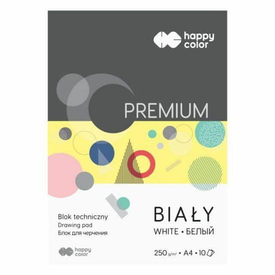 Happy Color Skicák technický premium bílý (250g/m2, 10listů) a4