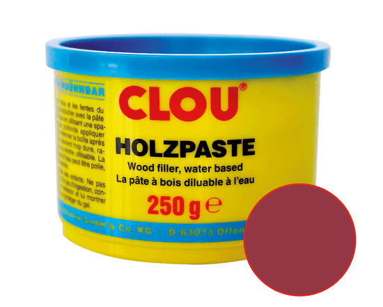 Clou Holzpaste, tmel na dřevo, 15 odstínů, k trvalé opravě poškození a spár na dřevě, 250 g