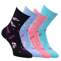 RS dámské zkrácené bambusové vzorované ponožky bez gumiček 6200222, 39-42