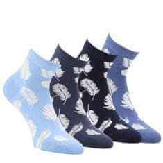 RS dámské bavlněné kotníkové barevné ponožky s peříčky 4-pack 6301022, 39-42