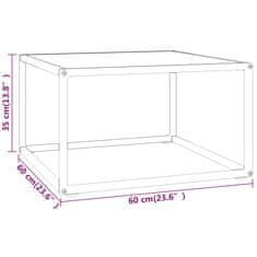 Vidaxl Konferenční stolek černý s bílým mramorovým sklem 60x60x35 cm