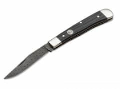 Böker Manufaktur 112545DAM Trapper Classic Damast kapesní nůž 8,3 cm, damašek, dub Bog