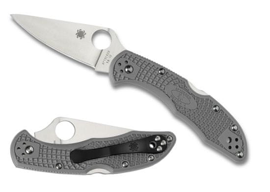 Spyderco C11FPGY Delica 4 Lightweight Flat Ground kapesní nůž 7,5 cm, šedá, FRN