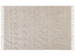 Beliani Bavlněný koberec 140 x 200 cm béžový DIDIM