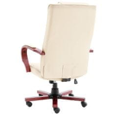Greatstore Kancelářská židle krémová pravá kůže