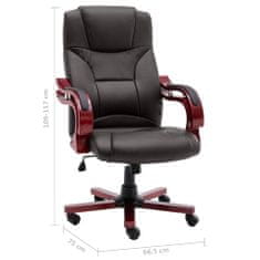 Vidaxl Kancelářská židle hnědá pravá kůže