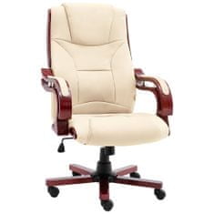 Vidaxl Kancelářská židle krémová pravá kůže