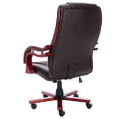 Vidaxl Kancelářská židle hnědá pravá kůže
