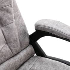 Petromila Masážní kancelářská židle světle šedá umělá semišová kůže