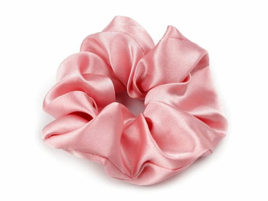 Kraftika 1ks pudrová tmavá saténová scrunchie gumička do vlasů