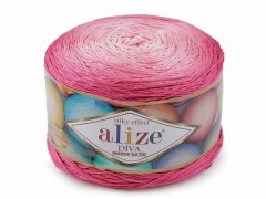 Kraftika 1ks (7367) růžová pletací příze diva ombre batik 250 g