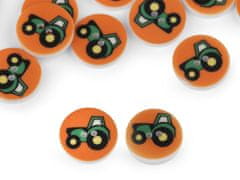 Kraftika 20ks (3160) oranžová knoflík dětský velikost 24" traktor