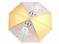 Kraftika 1ks žlutá světlá dětský vystřelovací deštník medvěd