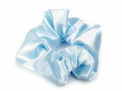 Kraftika 1pc blue light satin scrunchie hair tie
