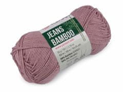 Kraftika 1ks (113) lila pletací příze jeans bamboo 50 g, pletací