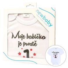 NEW BABY Body s potiskem New Baby Moje babička je prostě jednička - dárkové balení 68 (4-6m)