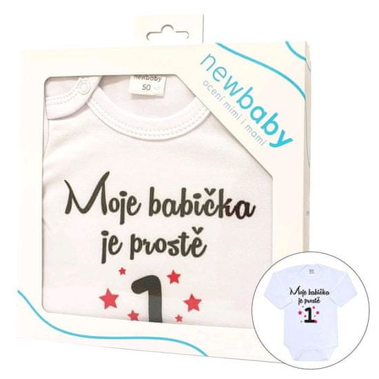 NEW BABY Body s potiskem New Baby Moje babička je prostě jednička - dárkové balení 56 (0-3m)