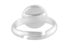 Kraftika Minimalistický prsten s kulatým kabošonem, postříbřený