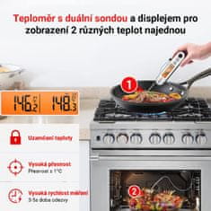 ThermoPro TP-610 digitální kuchyňský teploměr, stříbrný