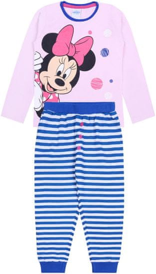 Disney Růžové pruhované dívčí pyžamo Minnie Mouse DISNEY