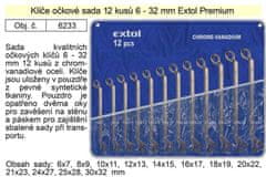 Extol Premium Klíče očkové sada 12 kusů 6-32mm CrV