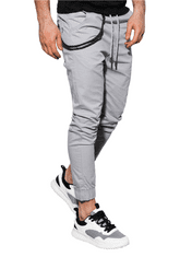 OMBRE Pánské jogger kalhoty P908 - světle šedá - M