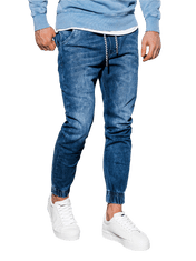 OMBRE Pánské riflové jogger kalhoty P907 - nebesky modrá - L