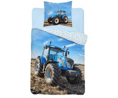 Detexpol Povlečení Traktor blue svítící Bavlna, 140/200, 70/80 cm