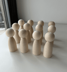 Ulanik Montessori dřevěná hračka "Wooden Peg Dolls (Unfinished)"