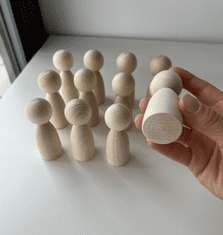 Ulanik Montessori dřevěná hračka "Wooden Peg Dolls (Unfinished)"