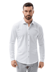 OMBRE Pánská košile s dlouhým rukávem K540 - bílá - XL