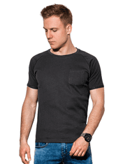 OMBRE Pánské tričko bez potisku S1182 - černá - S