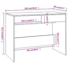 Greatstore Psací stůl kouřový dub 101 x 50 x 76,5 cm dřevotříska