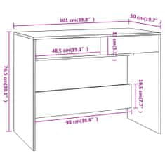 Greatstore Psací stůl bílý s vysokým leskem 101 x 50 x 76,5 cm dřevotříska