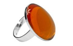 Kraftika Kovový prsten s oválným kabošonem, postříbřený