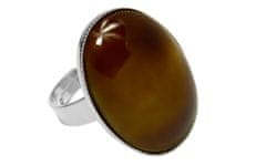 Kraftika Kovový prsten s oválným kabošonem, postříbřený (925)