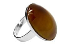 Kraftika Kovový prsten s oválným kabošonem, postříbřený (925)