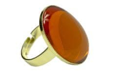 Kraftika Kovový prsten s oválným kabošonem, pozlacený