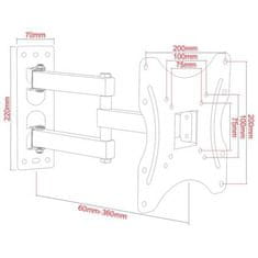 ART Otočný držák "AR-60A" na TV 19" až 42"