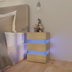 Greatstore Noční stolek s LED dub sonoma 45 x 35 x 67 cm dřevotříska