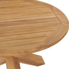 Greatstore Zahradní jídelní stůl Ø 110 x 75 cm masivní teakové dřevo