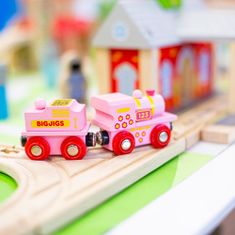 InnoVibe Bigjigs Rail Růžová mašinka s tendrem