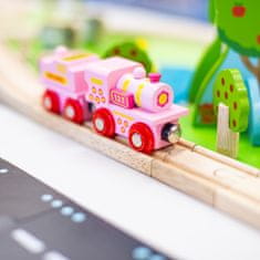 InnoVibe Bigjigs Rail Růžová mašinka s tendrem