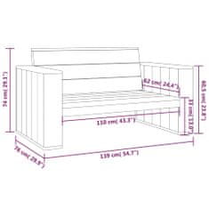 Vidaxl Zahradní lavice 139 cm impregnované borové dřevo