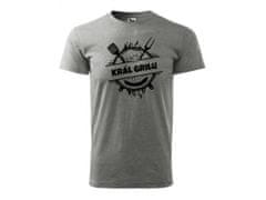 Fenomeno Pánské tričko Král grilu - šedé Velikost: XL