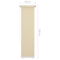 Greatstore Venkovní roleta krémová 60 x 230 cm HDPE