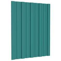 Greatstore Střešní panely 12 ks pozinkovaná ocel zelené 60 x 45 cm
