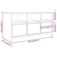 Vidaxl TV skříňka kouřový dub 102 x 37,5 x 52,5 cm kompozitní dřevo