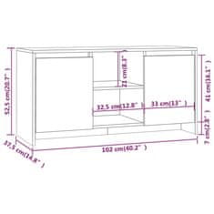 Vidaxl TV skříňka bílá 102 x 37,5 x 52,5 cm kompozitní dřevo