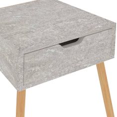 Greatstore Noční stolek betonově šedý 40 x 40 x 56 cm dřevotříska